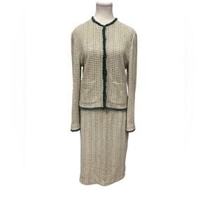 ST JOHN Collection by Marie Grey Tweed Jacket Sz:8 & Skirt Sz:10